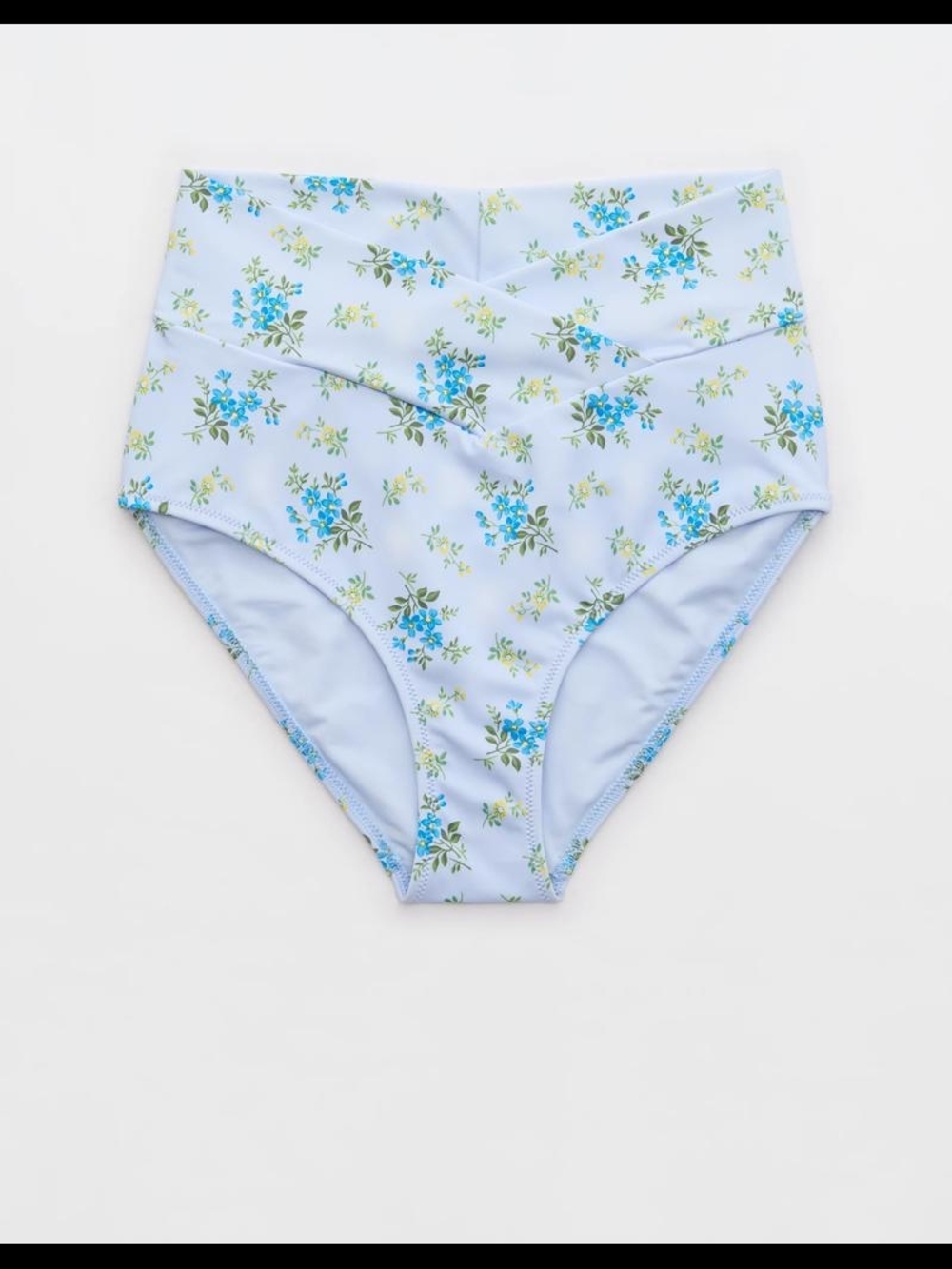 aerie High-Waist Floral Bikini Bottoms - Light Blue